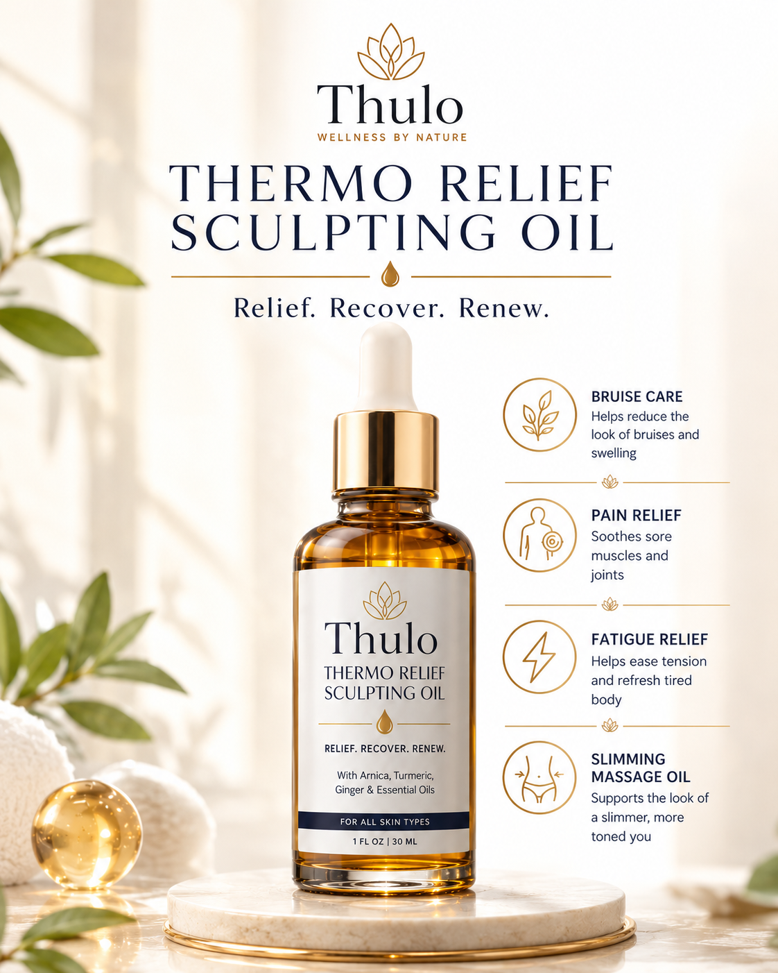 🔥Thulo® 🔥Fat Burning & Pain Relief Essential Oil – Instantly Soothes Tired Muscles, Supports Slimming & Body Recovery – Deep Relax Aromatherapy Oil