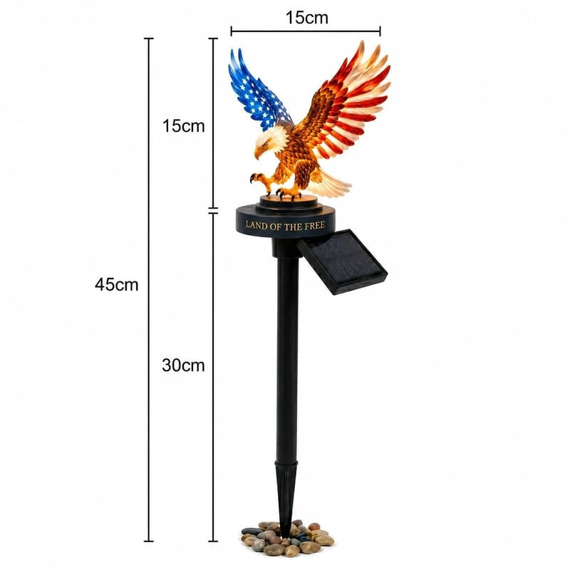 ๐ฅLAST DAY 50% OFF โ Solar Eagle Garden Light โ A Glowing Tribute to American Freedom