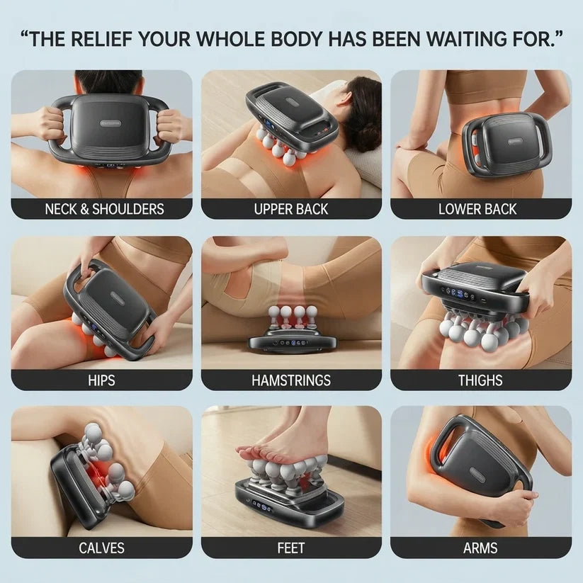 🔥 Today Only: 🔥 16-Head Deep Tissue Back Massager – Red Light, 30 Speeds & Hands-Free Relief