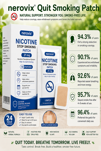 🚭 Break Free from Smoking Naturally with Nerovix™ Quit Smoking Patches！