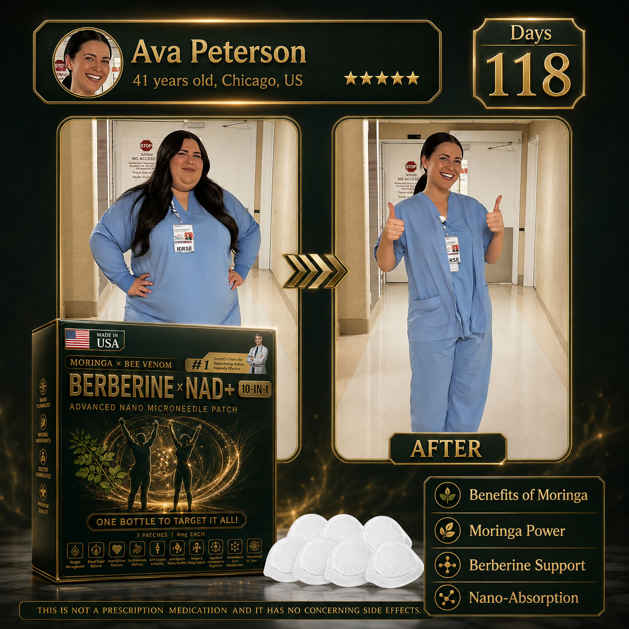 🧑‍⚕️🩺 New upgraded version! Moringa · Berberine × 𝟏𝟎-𝐢𝐧-𝟏 𝐀𝐝𝐯𝐚𝐧𝐜𝐞𝐝 𝐍𝐚𝐧𝐨 𝐌𝐢𝐜𝐫𝐨𝐧𝐞𝐞𝐝𝐥𝐞 𝐏𝐚𝐭𝐜𝐡 — 𝐎𝐧𝐜𝐞 𝐃𝐚𝐢𝐥𝐲, 𝐕𝐢𝐬𝐢𝐛𝐥𝐞 𝐑𝐞𝐬𝐮𝐥𝐭𝐬 𝐢𝐧 𝟕 𝐃𝐚𝐲𝐬