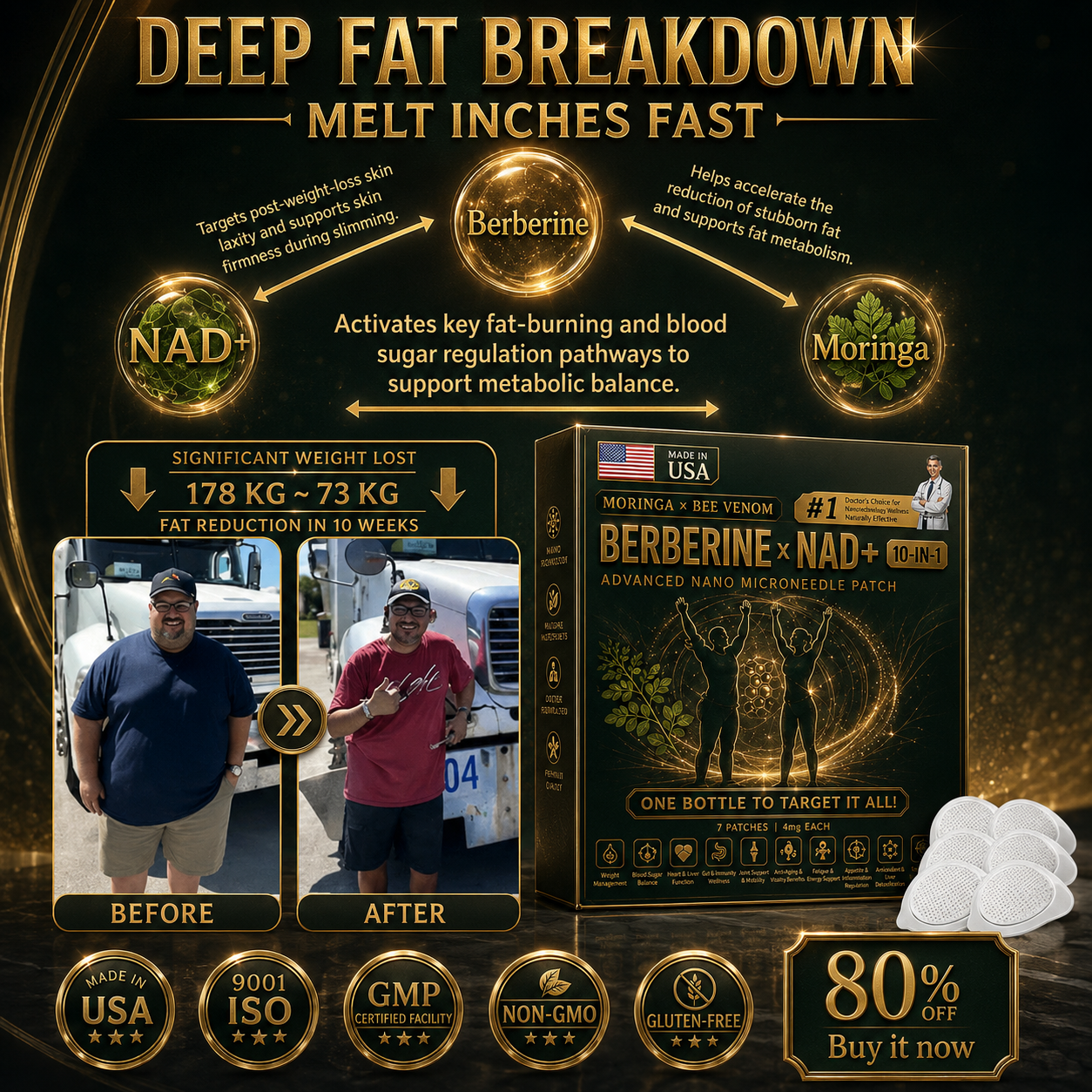 🧑‍⚕️🩺 New upgraded version! Moringa · Berberine × 𝟏𝟎-𝐢𝐧-𝟏 𝐀𝐝𝐯𝐚𝐧𝐜𝐞𝐝 𝐍𝐚𝐧𝐨 𝐌𝐢𝐜𝐫𝐨𝐧𝐞𝐞𝐝𝐥𝐞 𝐏𝐚𝐭𝐜𝐡 — 𝐎𝐧𝐜𝐞 𝐃𝐚𝐢𝐥𝐲, 𝐕𝐢𝐬𝐢𝐛𝐥𝐞 𝐑𝐞𝐬𝐮𝐥𝐭𝐬 𝐢𝐧 𝟕 𝐃𝐚𝐲𝐬