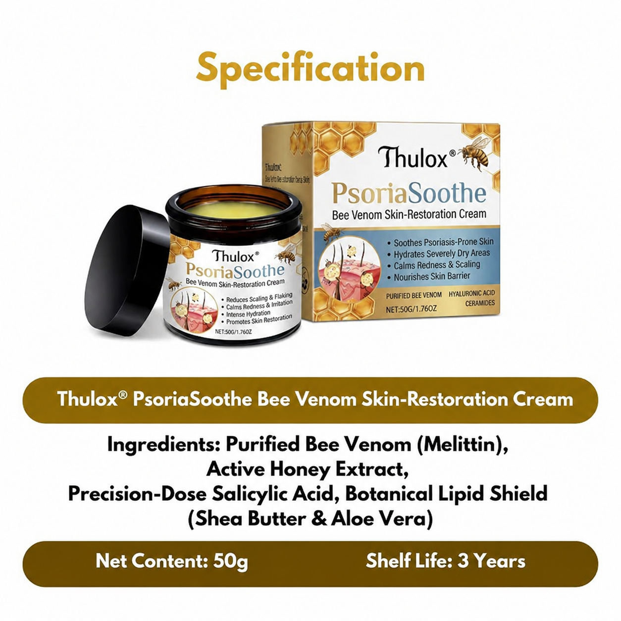 Thulox® PsoriaSoothe Bee Venom Skin-Restoration Cream ✨