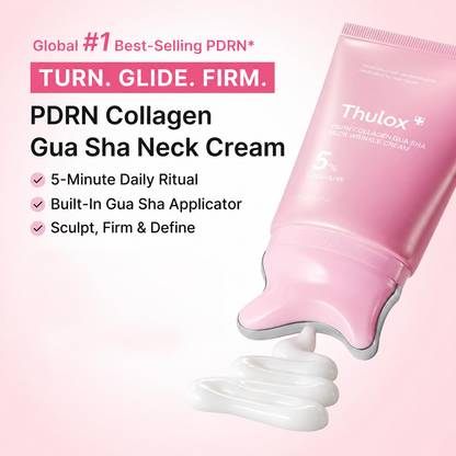 PDRN Collagen Gua Sha Neck Wrinkle Cream | Built-In Gua Sha Massager with Volufiline 5% + PDRN
