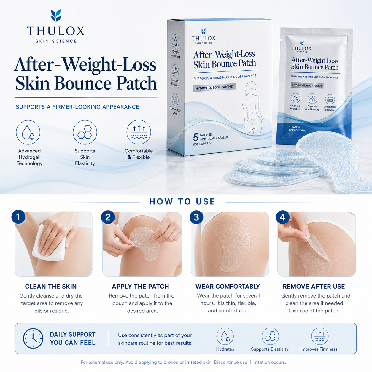 How to use Thulox Nano Microneedle Patch for aging and weight loss skin