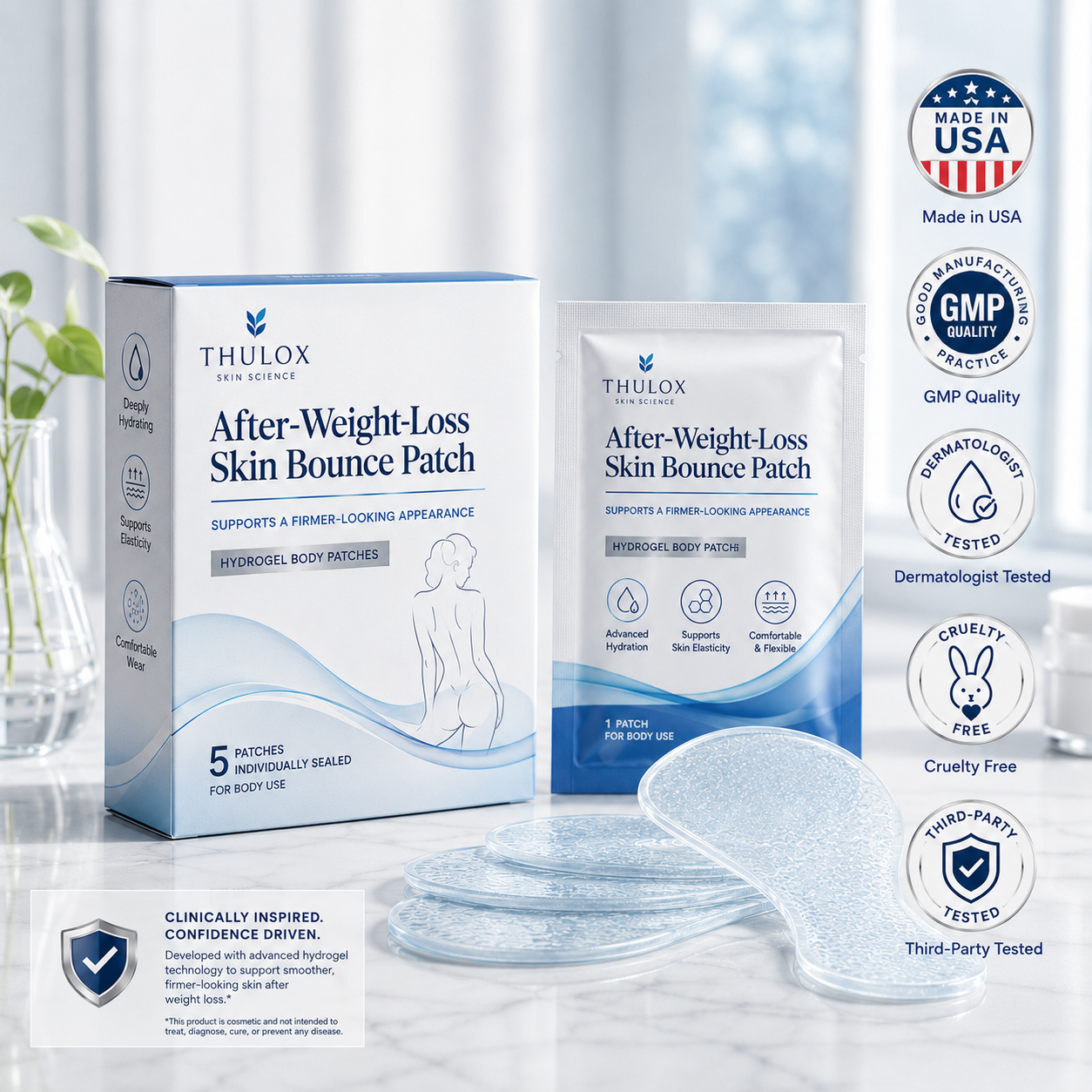 Thulox Nano Microneedle Patch for aging crepey skin and post weight loss skin