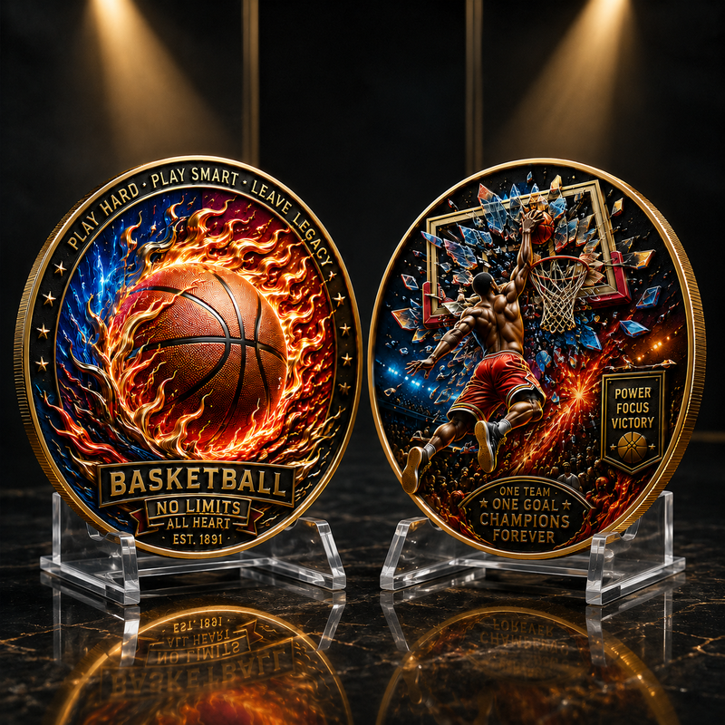 🏀 Basketball Legacy Collector Coin – Fireball & Slam Dunk Edition🏀 image 2