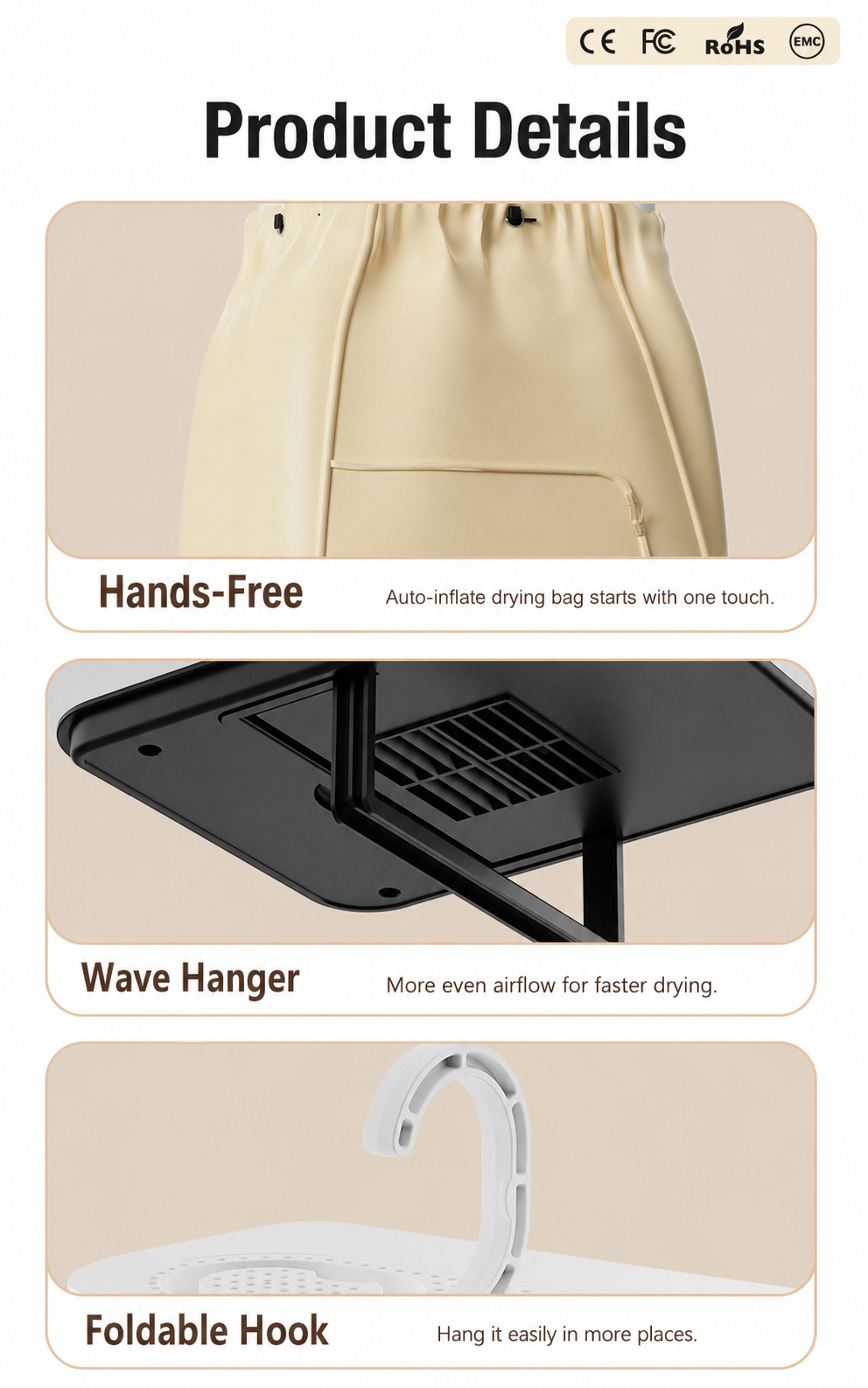 Portable clothes dryer product details
