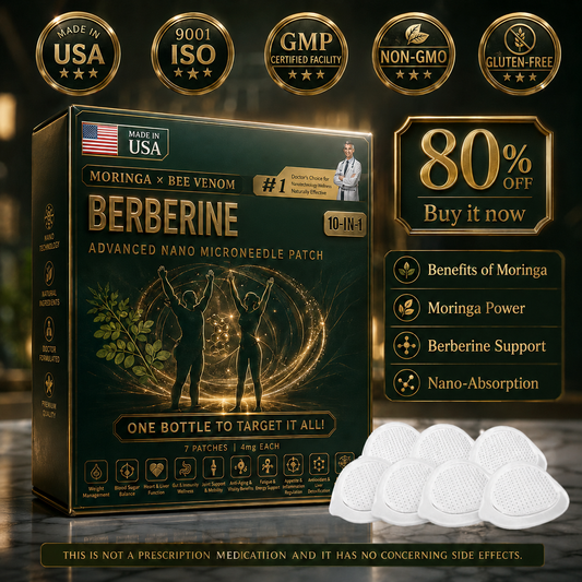 🧑‍⚕️🩺 New upgraded version! Moringa · Berberine × 𝟏𝟎-𝐢𝐧-𝟏 𝐀𝐝𝐯𝐚𝐧𝐜𝐞𝐝 𝐍𝐚𝐧𝐨 𝐌𝐢𝐜𝐫𝐨𝐧𝐞𝐞𝐝𝐥𝐞 𝐏𝐚𝐭𝐜𝐡 — 𝐎𝐧𝐜𝐞 𝐃𝐚𝐢𝐥𝐲, 𝐕𝐢𝐬𝐢𝐛𝐥𝐞 𝐑𝐞𝐬𝐮𝐥𝐭𝐬 𝐢𝐧 𝟕 𝐃𝐚𝐲𝐬