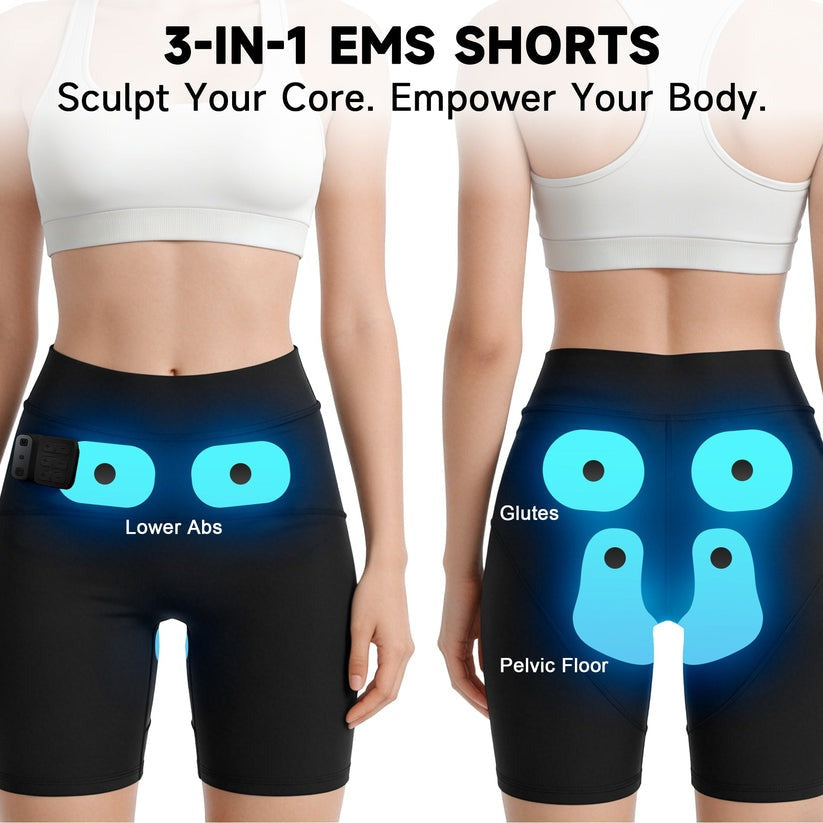 Neravio™ 3-Zone EMS Toning Shorts: Targeted Abdomen, Glutes & Pelvic Floor Support