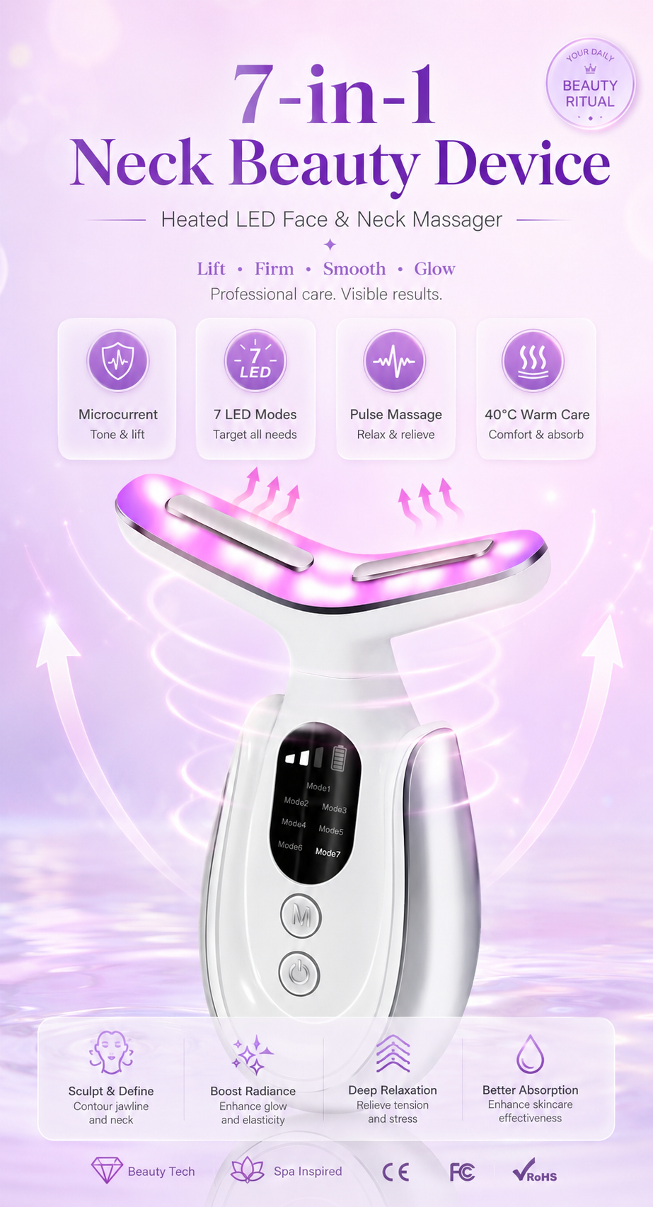 Neck beauty device package contents
