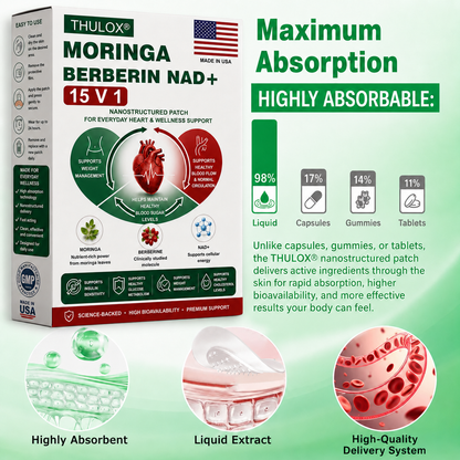 ⚡️ Thulox® 15-in-1 Moringa Berberine NAD+ Patch | Advanced Nano Delivery for Weight & Metabolic Support