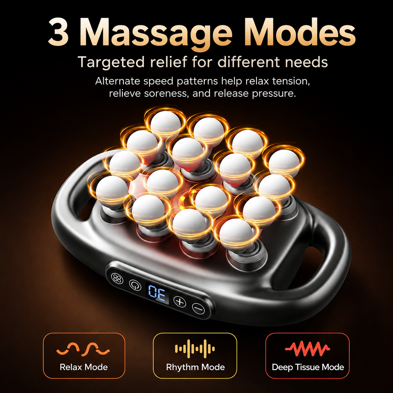 🔥 Today Only: 🔥 16-Head Deep Tissue Back Massager – Red Light, 30 Speeds & Hands-Free Relief