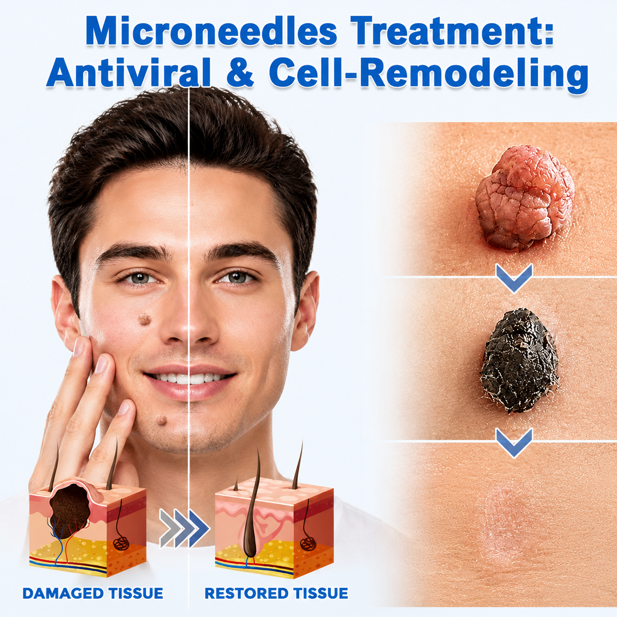 ✨Elmstr®2-in-1 Microneedle & Hydrocolloid Patch🍀| Removes Raised Moles, Acne, Flat Warts & Skin Tags | Helps Improve Wrinkles, Scars & Blemishes | Invisible Patches for Face & Body