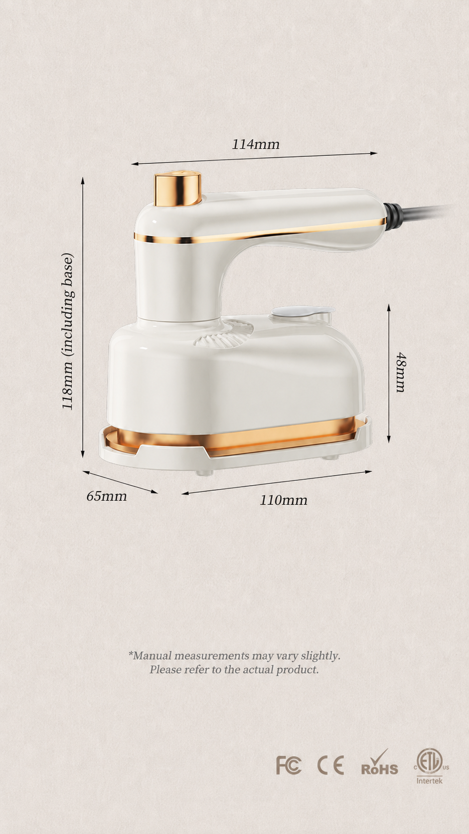 Garment steamer dimensions
