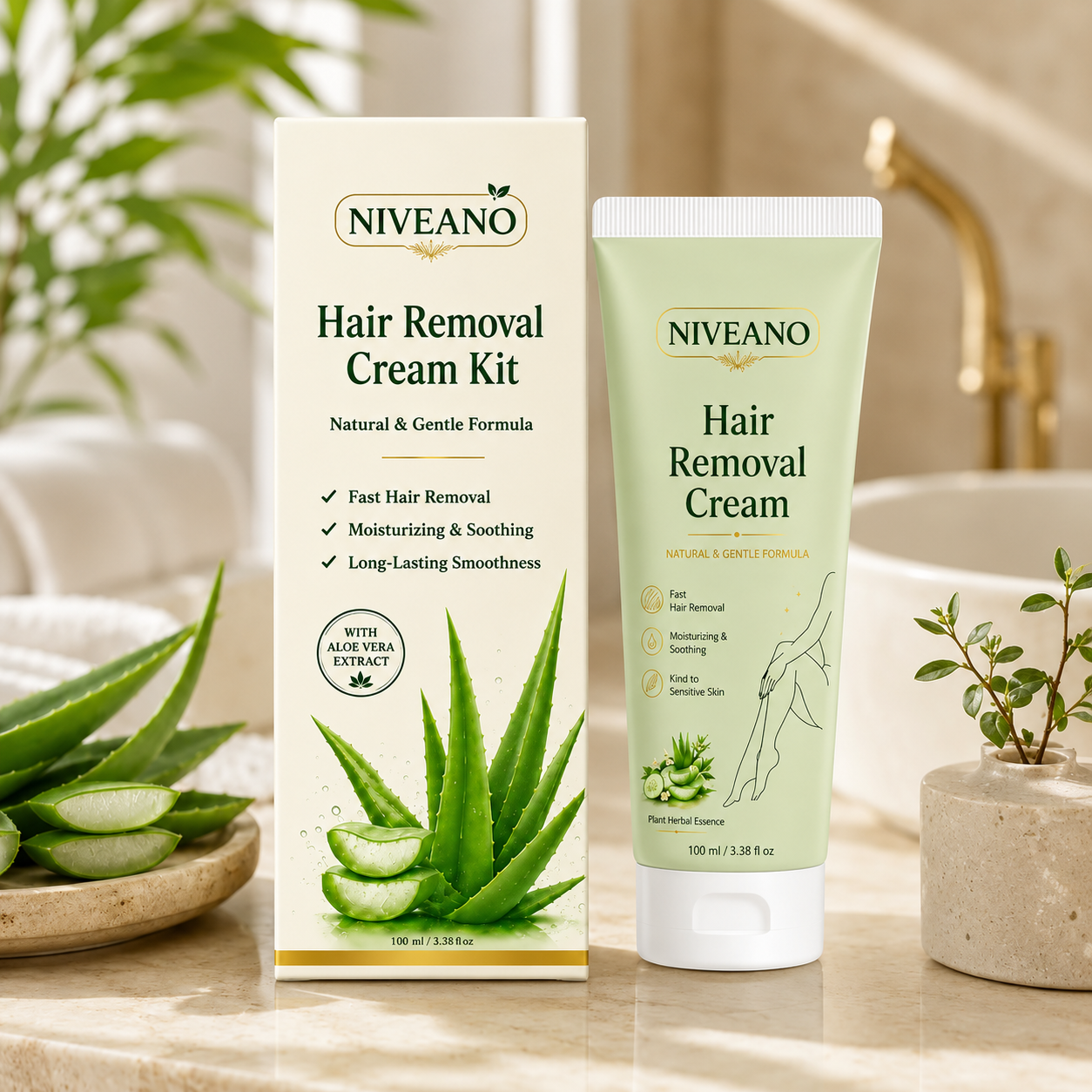 NIVEANO™ Natural Gentle Hair Removal Cream | For Women & Men, Sensitive Skin