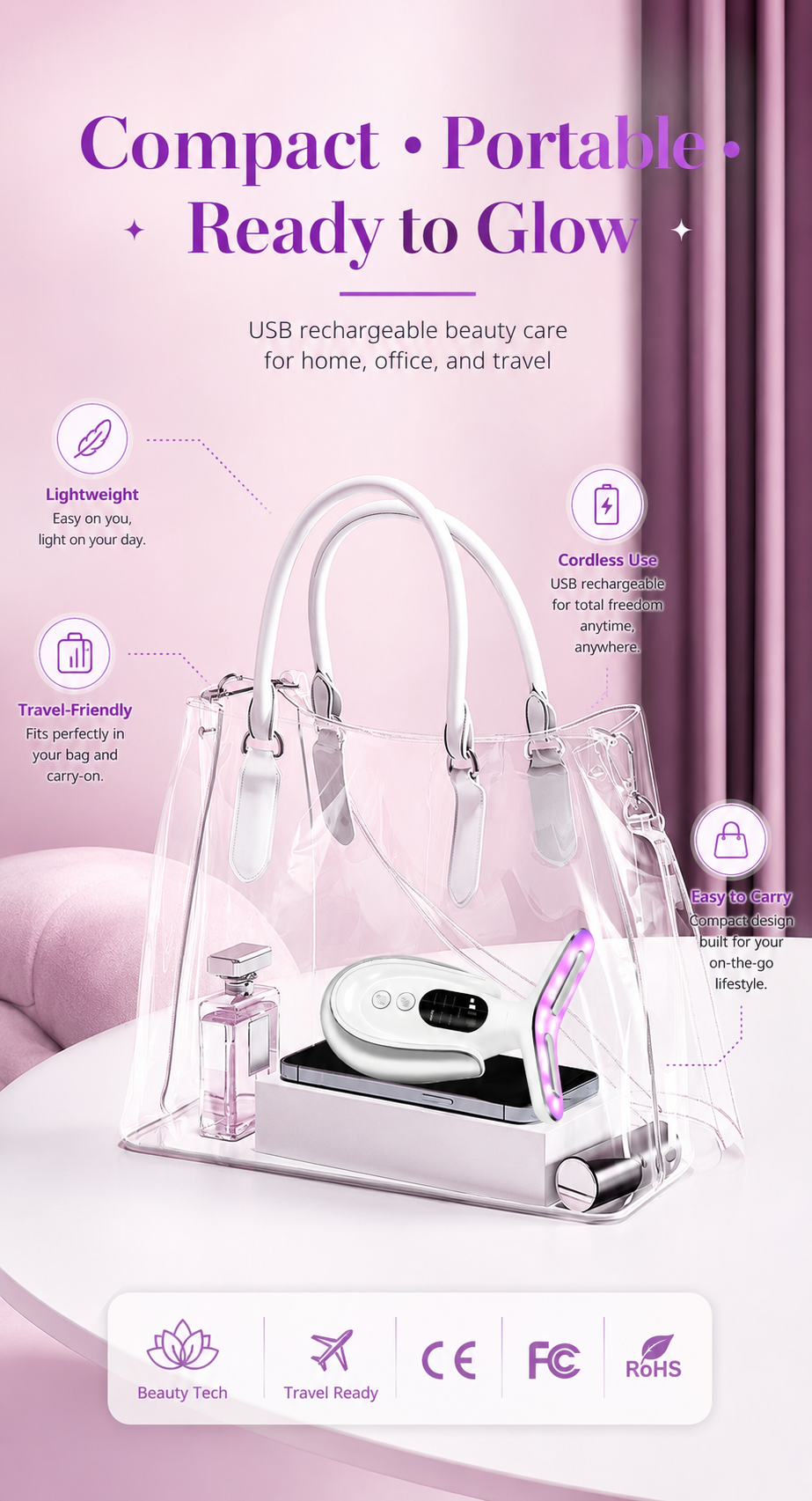 Portable neck beauty device