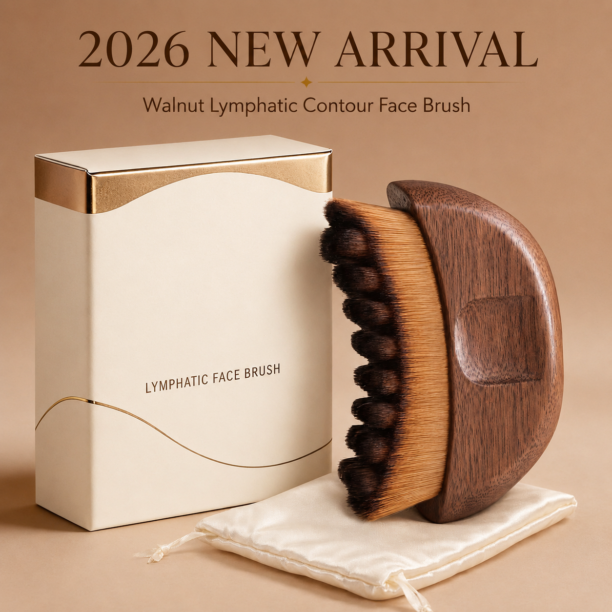 ✨ Sculpt • Smooth • Refresh Your Natural Beauty. LymphaticContour™ Luxury Walnut Face Sculpting Brush