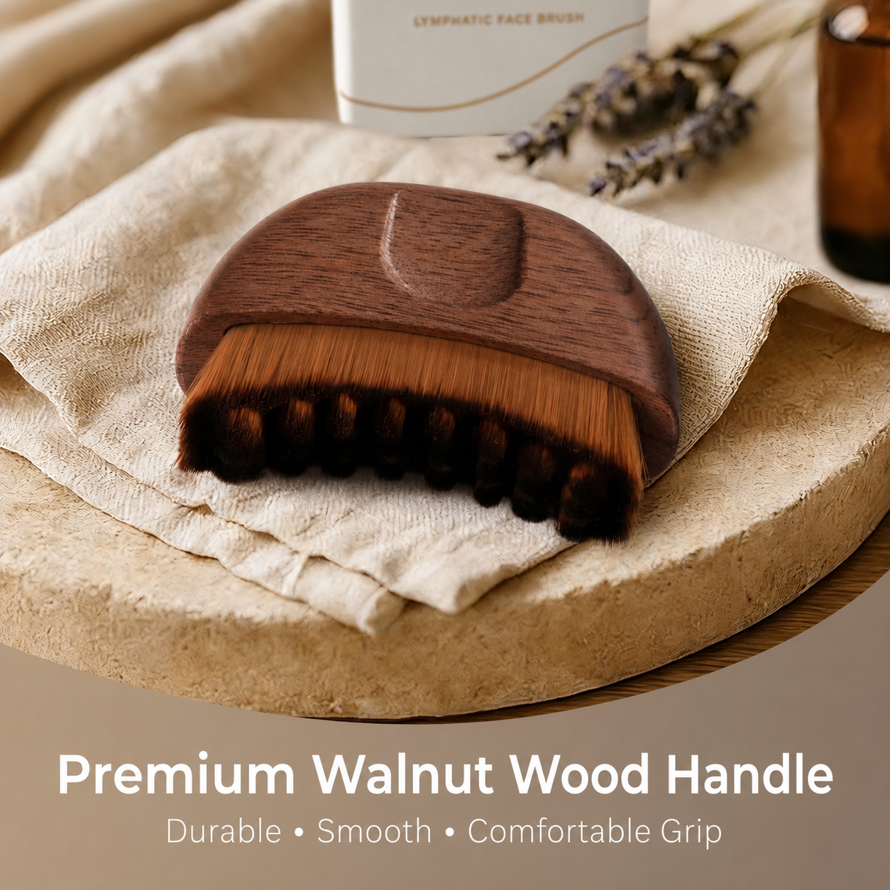 ✨ Sculpt • Smooth • Refresh Your Natural Beauty. LymphaticContour™ Luxury Walnut Face Sculpting Brush
