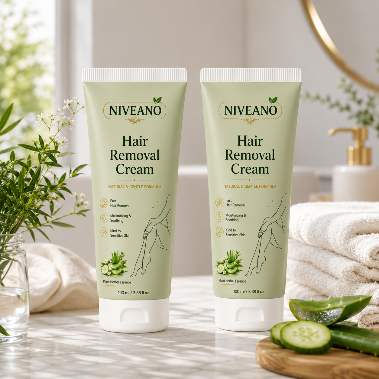 NIVEANO™ Natural Gentle Hair Removal Cream | For Women & Men, Sensitive Skin