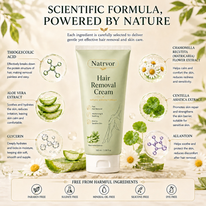 Safeorigs  Natural Gentle Hair Removal Cream | For Women & Men, Sensitive Skin