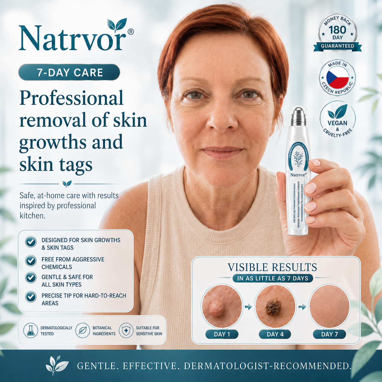 🔥 Natrvor® 7-Day Skin Tag & Dark Spot Care Roller Pain-Free • No Scar Marks • Precision Rollerball Applicator 🌈