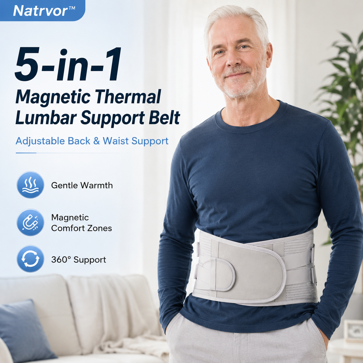 Natrvor™ 5-in-1 Magnetic Thermal Lumbar Support Belt