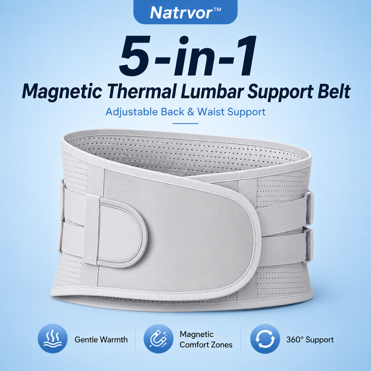 Natrvor™ 5-in-1 Magnetic Thermal Lumbar Support Belt
