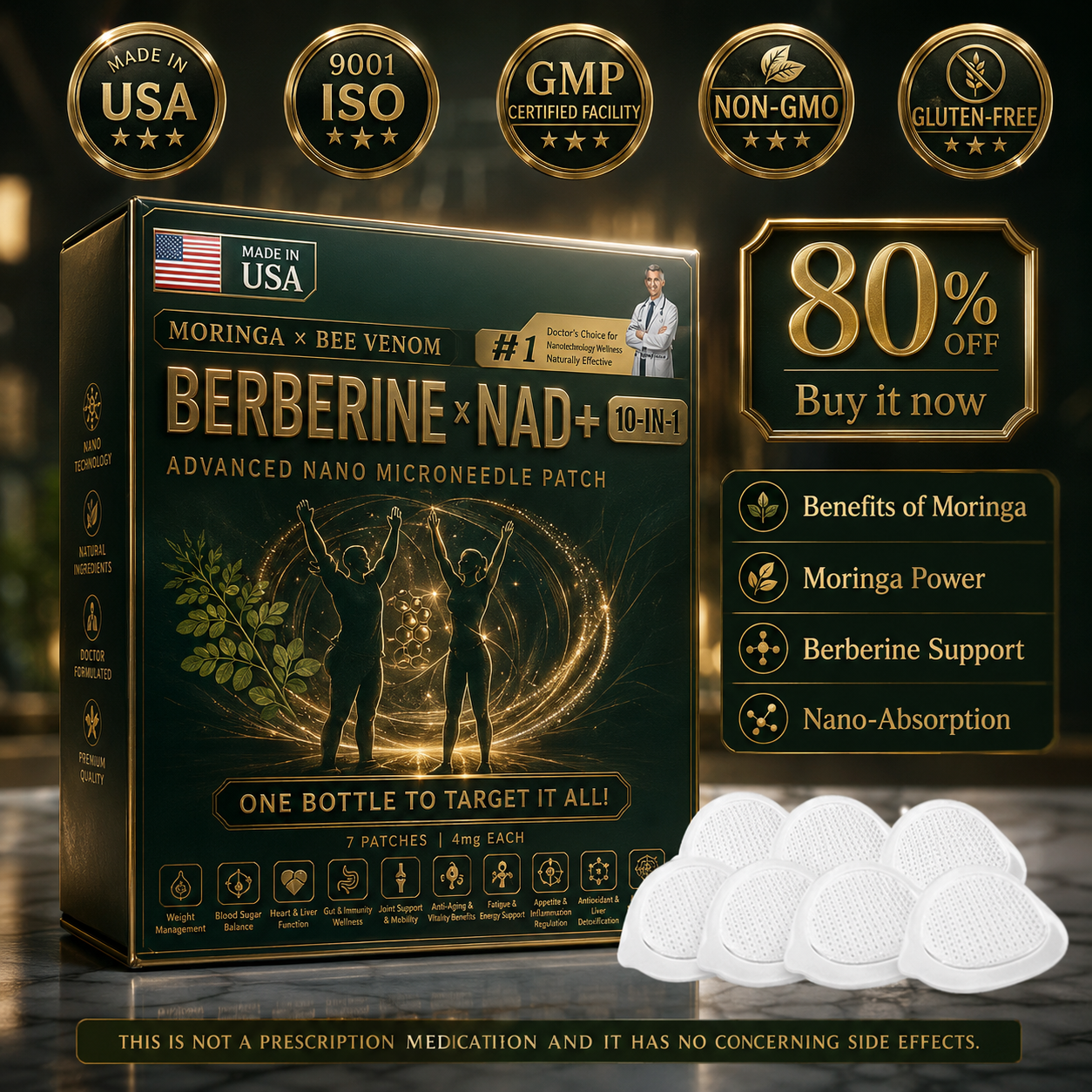 🧑‍⚕️🩺 New upgraded version! Moringa · Berberine × 𝟏𝟎-𝐢𝐧-𝟏 𝐀𝐝𝐯𝐚𝐧𝐜𝐞𝐝 𝐍𝐚𝐧𝐨 𝐌𝐢𝐜𝐫𝐨𝐧𝐞𝐞𝐝𝐥𝐞 𝐏𝐚𝐭𝐜𝐡 — 𝐎𝐧𝐜𝐞 𝐃𝐚𝐢𝐥𝐲, 𝐕𝐢𝐬𝐢𝐛𝐥𝐞 𝐑𝐞𝐬𝐮𝐥𝐭𝐬 𝐢𝐧 𝟕 𝐃𝐚𝐲𝐬