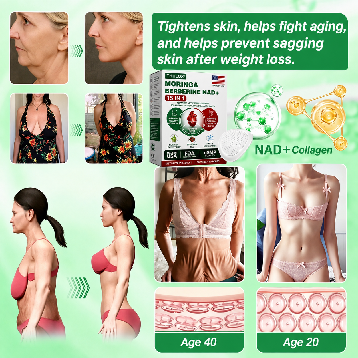 ⚡️ Thulox® 15-in-1 Moringa Berberine NAD+ Patch | Advanced Nano Delivery for Weight & Metabolic Support