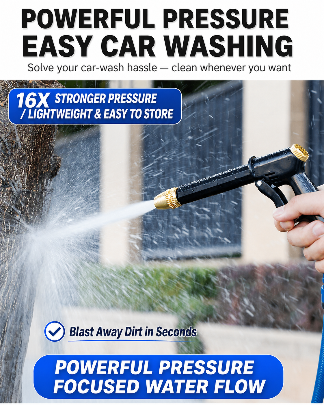 Garden watering with expandable hose