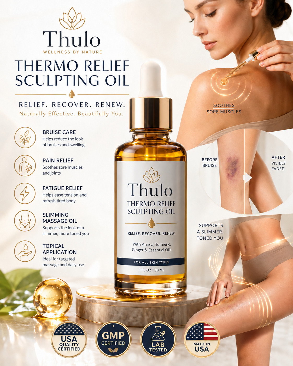 🔥Thulo® 🔥Fat Burning & Pain Relief Essential Oil – Instantly Soothes Tired Muscles, Supports Slimming & Body Recovery – Deep Relax Aromatherapy Oil