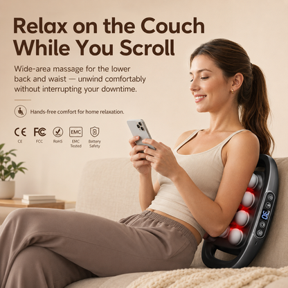 🔥 Today Only: 🔥 16-Head Deep Tissue Back Massager – Red Light, 30 Speeds & Hands-Free Relief