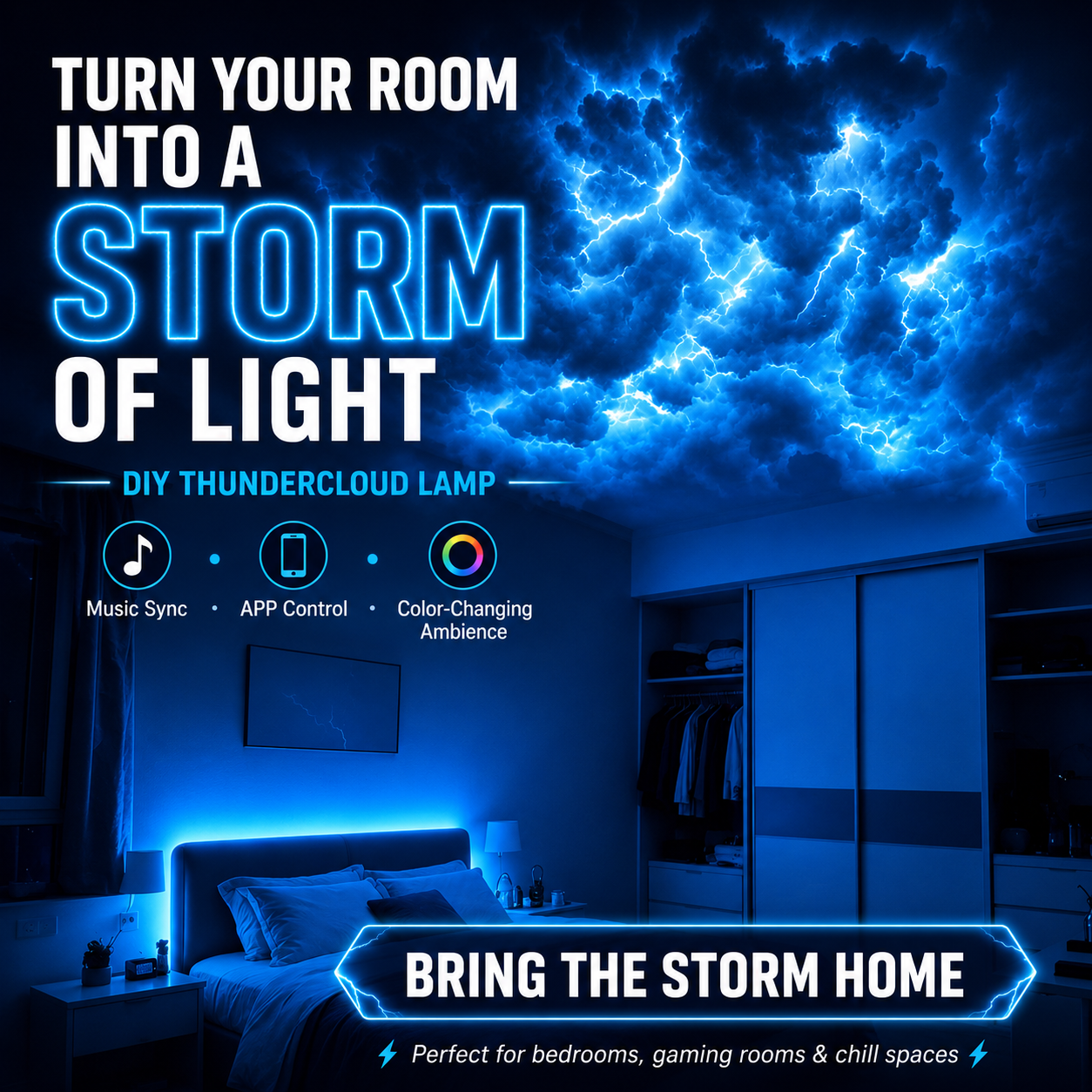🔥 The Coolest Room Upgrade of 2026，DIY Thundercloud Lamp | Turn Any Room Into A Glowing Atmosphere ☁️⚡