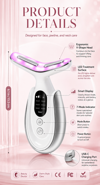✨ ✨ 7-Day Youth Revival Facial Sculpting Device | Advanced Microcurrent + Heat Therapy Beauty Technology for Firmer, Smoother & Radiant-Looking Skin