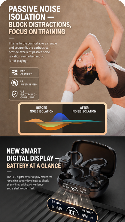 🔥 Today Only: 🔥 New Bluetooth 5.3 Sport Earbuds – Secure Ear Hook, Deep Bass & 220H Charging Case
