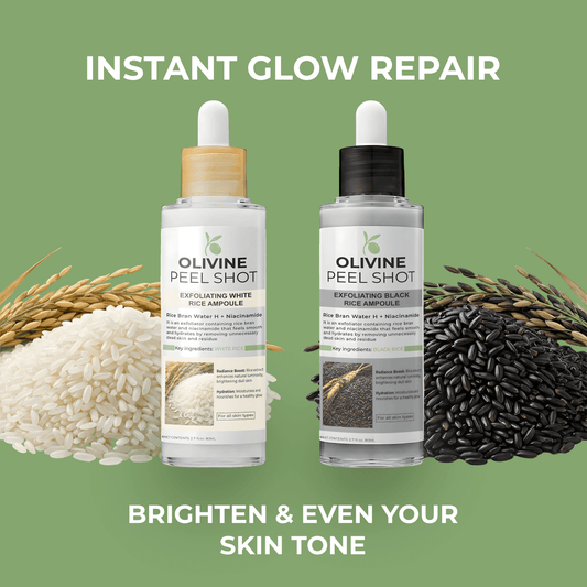 Olivine Beauty Peel Shot exfoliating ampoule duo for brighter and smoother skin appearance