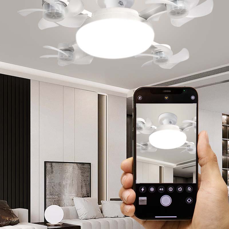 🌀Nowy wentylator sufitowy z lampą na gniazdo E27 – cichy wentylator LED 2‑w‑1 z pilotem, energooszczędne połączenie chłodzenia i oświetlenia do domu i sypialni
